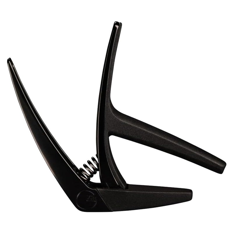 G7th Nashville Guitar Capo, Steel String Satin Black - 55mm Lightweight, Fast Action Spring Capo -Silicone Protection for Guitar Neck & Tone Clarity - Perfect for 6 String Acoustic or Electric Guitars - Image 1